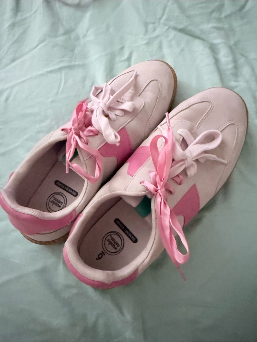 Wonder Nation Light Pink Duel Ribbon-Lace Sneakers